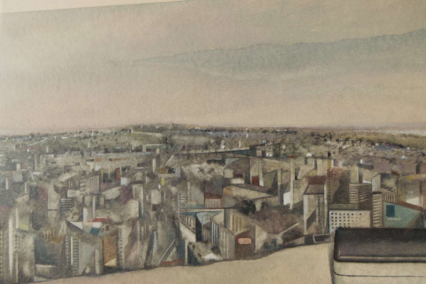 Paco Duran Vila | Panorámica de Barcelona con Bodegón (1985) | Acuarela Original