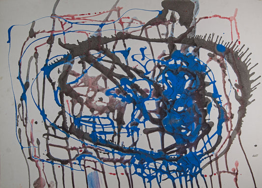 FRAN LOK | ABSTRACCIÓN GESTUAL (1968) | TACHISMO Y ACTION PAINTING | ACUARELA ORIGINAL