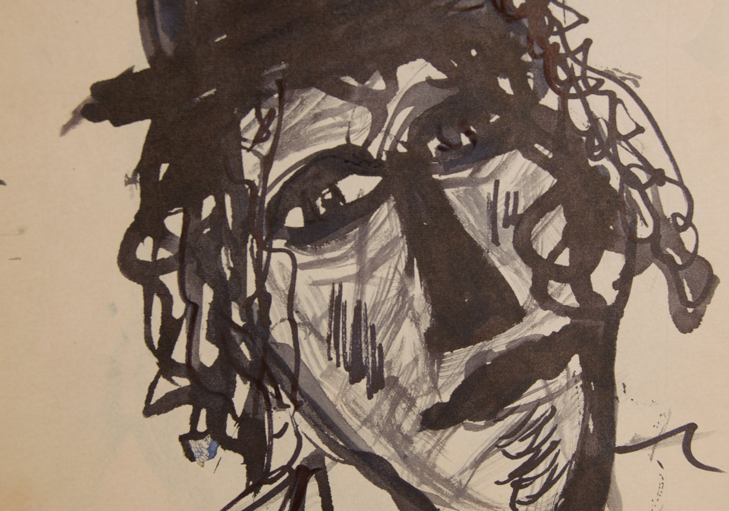 Ocaña (José Pérez Ocaña) | Tríptico de personajes: La Rambla Underground | Técnica Mixta sobre Papel