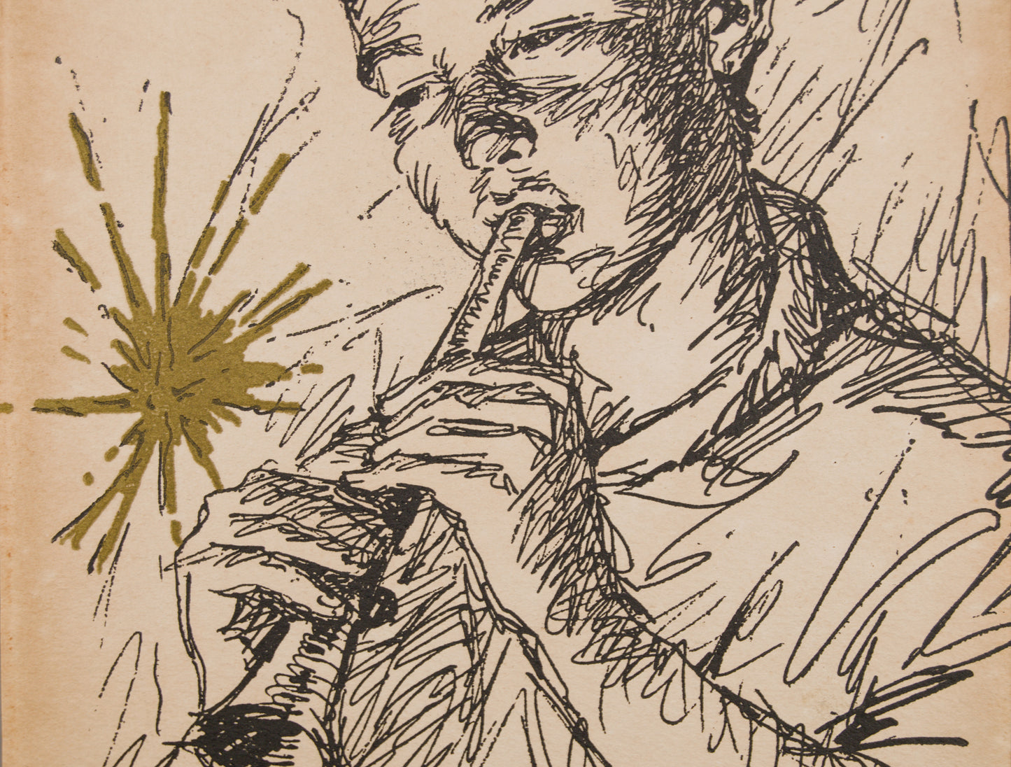 JORDI ARENAS | EL SONIDO DE LA LUZ (JOVEN MÚSICO) | TINTA ORIGINAL Y PIGMENTO | EXPRESIONISMO CATALÁN