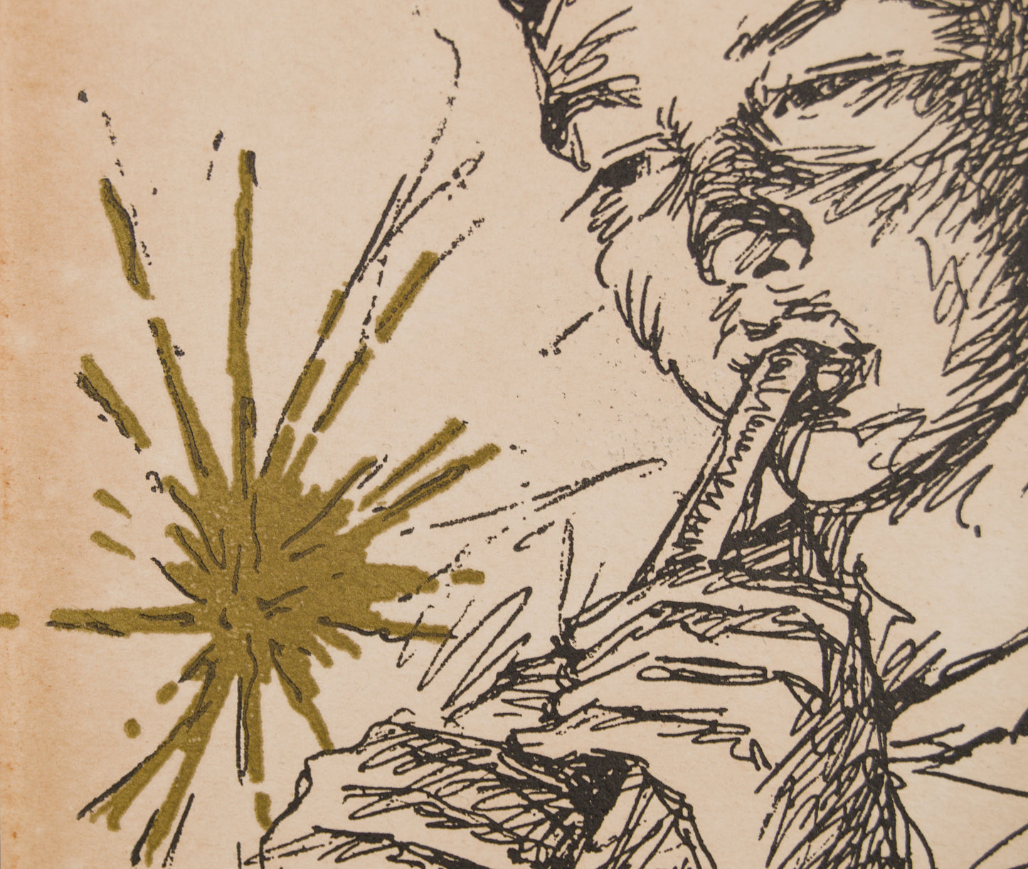 JORDI ARENAS | EL SONIDO DE LA LUZ (JOVEN MÚSICO) | TINTA ORIGINAL Y PIGMENTO | EXPRESIONISMO CATALÁN