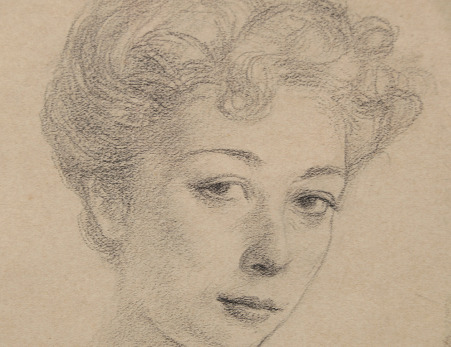 Lluís Muntané i Muns | Retrato Femenino | Carboncillo sobre Papel | Siglo XX