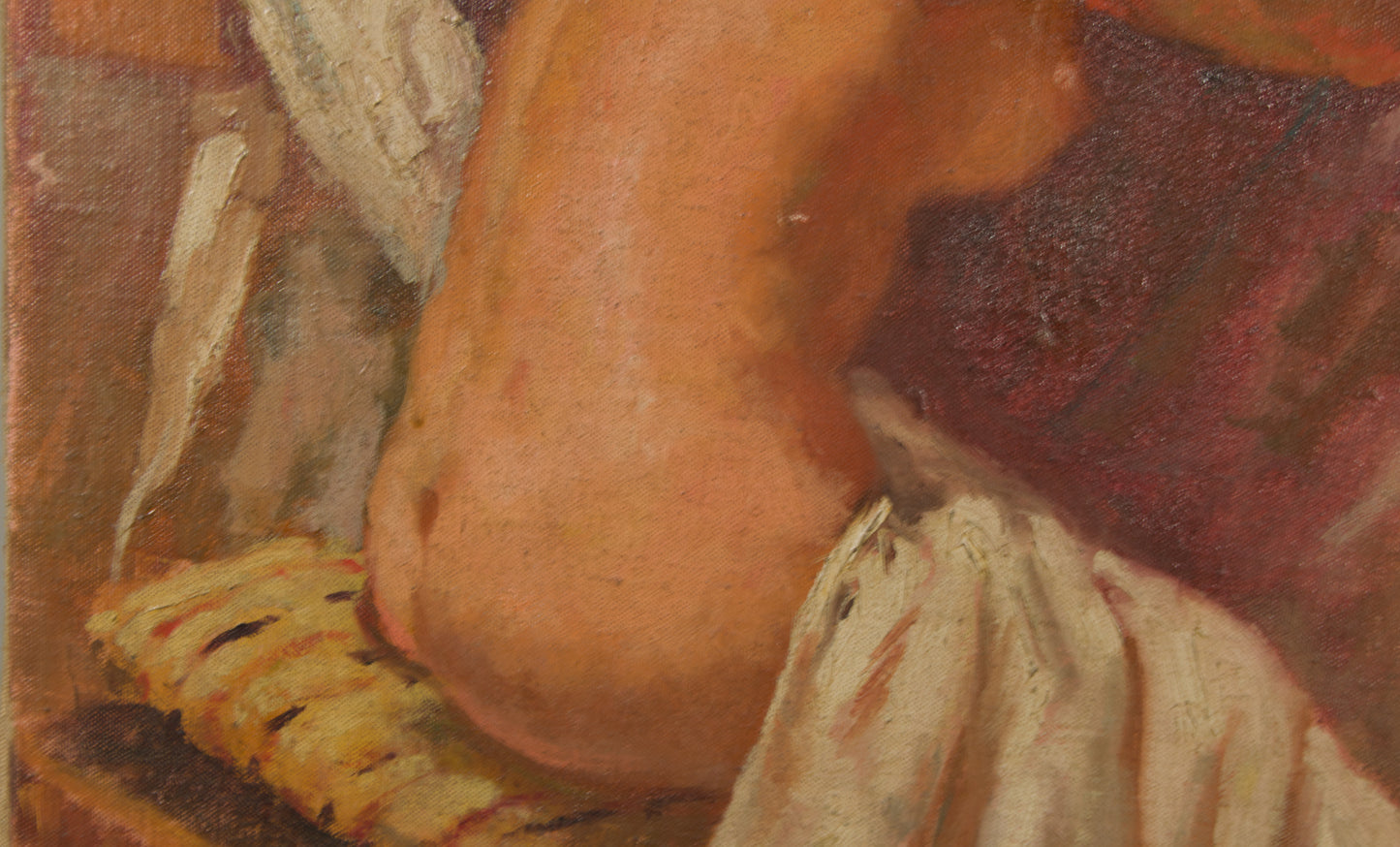 Juan Valera Montoro | Desnudo Femenino de Espaldas | Óleo Original sobre Lienzo