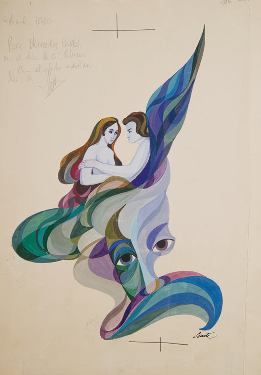 BARTOLOMÉ LIARTE | METAMORFOSIS DEL DESEO: ALEGORÍA SIMBÓLICA | ILUSTRACIÓN ESPAÑOLA | ACUARELA SOBRE PAPEL