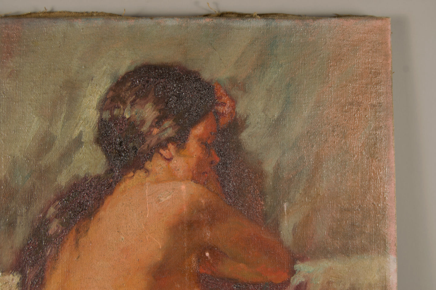 Juan Valera Montoro | Desnudo Femenino de Espaldas | Óleo Original sobre Lienzo
