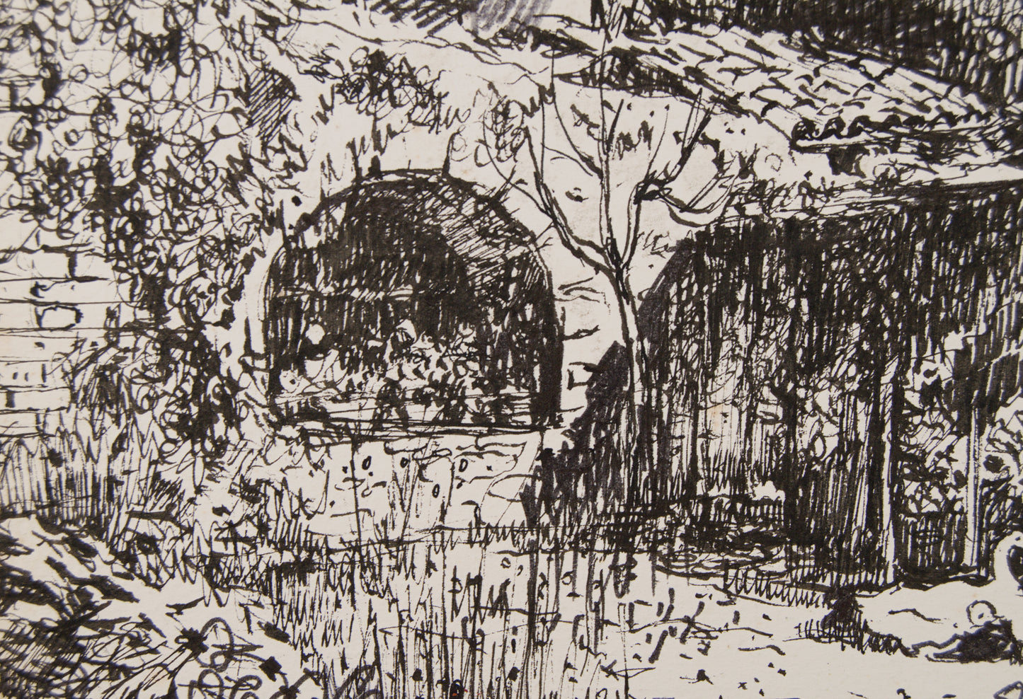 JOSEP SOLÉ PUJOL | MASÍA EN PALERA: ARQUITECTURA DEL TERRITORIO | PAISAJISMO CATALÁN | TINTA SOBRE PAPEL