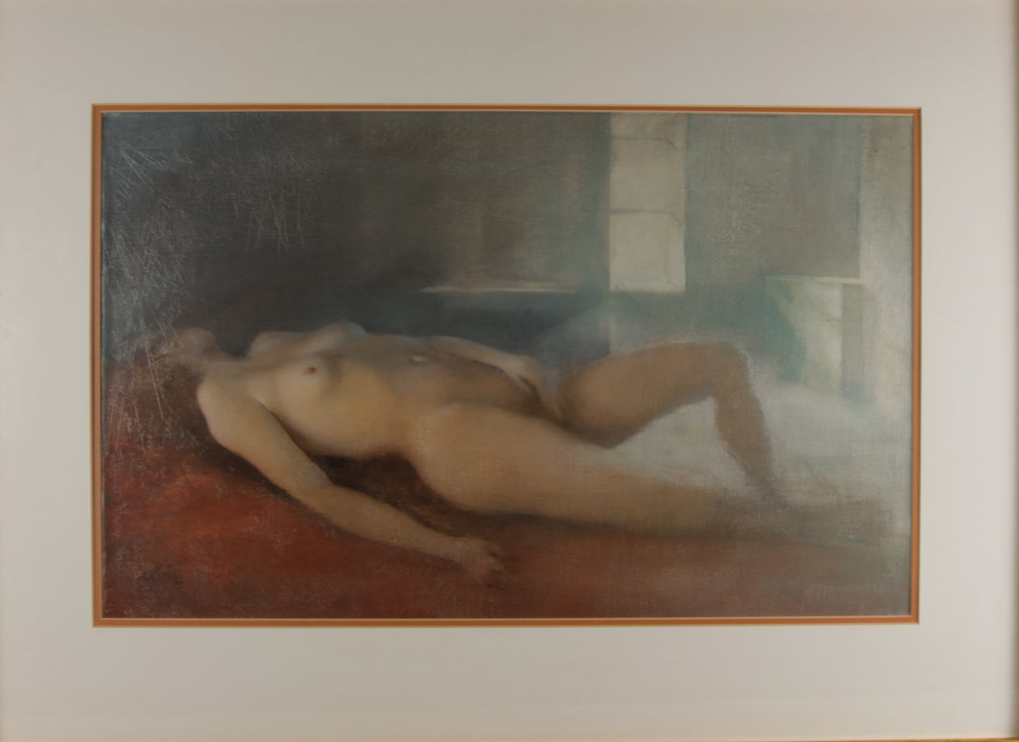 GLAUCO CAPOZZOLI | WEIBLICHER AKT IN DER DÄMMERUNG | RIO DE LA PLATA FIGURIERUNG | ÖL AUF LEINWAND