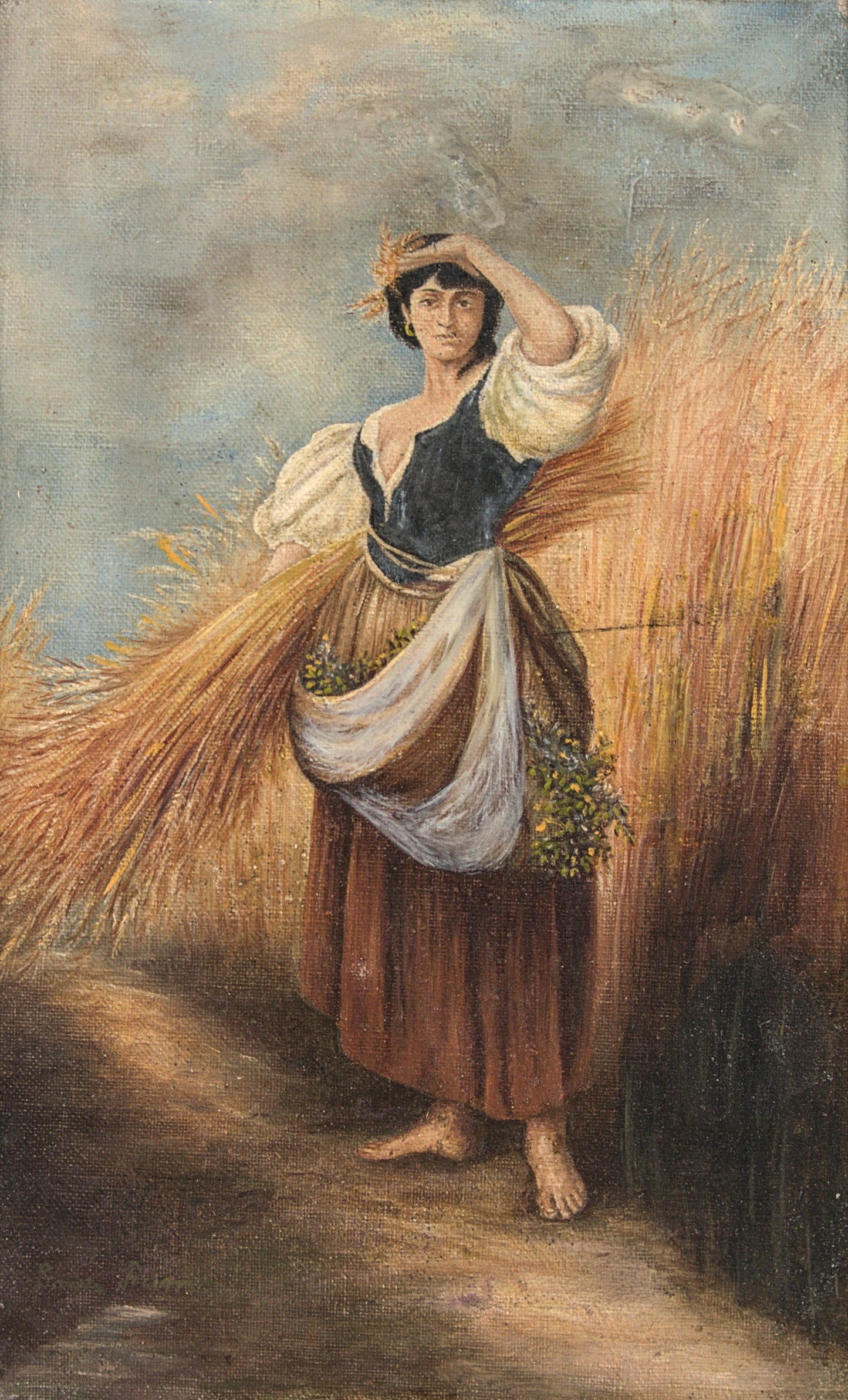Atribuido a José García Ramos | La Espigadora Andaluza | Óleo sobre Lienzo | Fines S. XIX