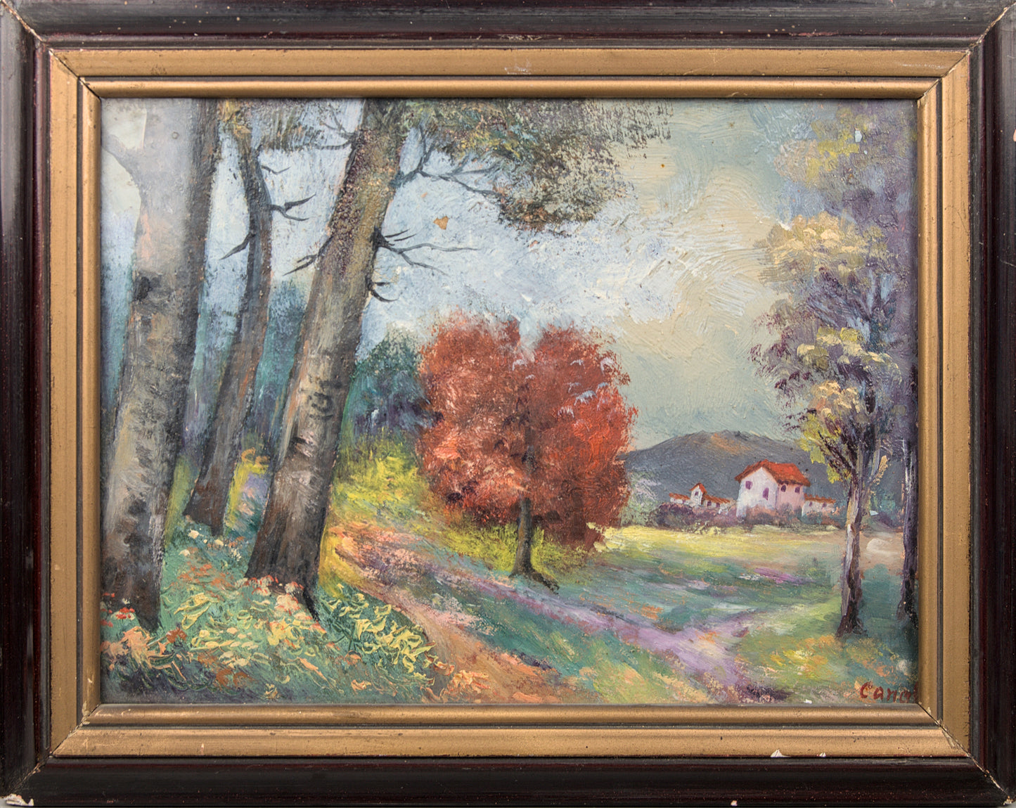 Canals | Paisaje Postimpresionista con Masía | Óleo sobre Lienzo | Finales S. XIX - Principios S. XX