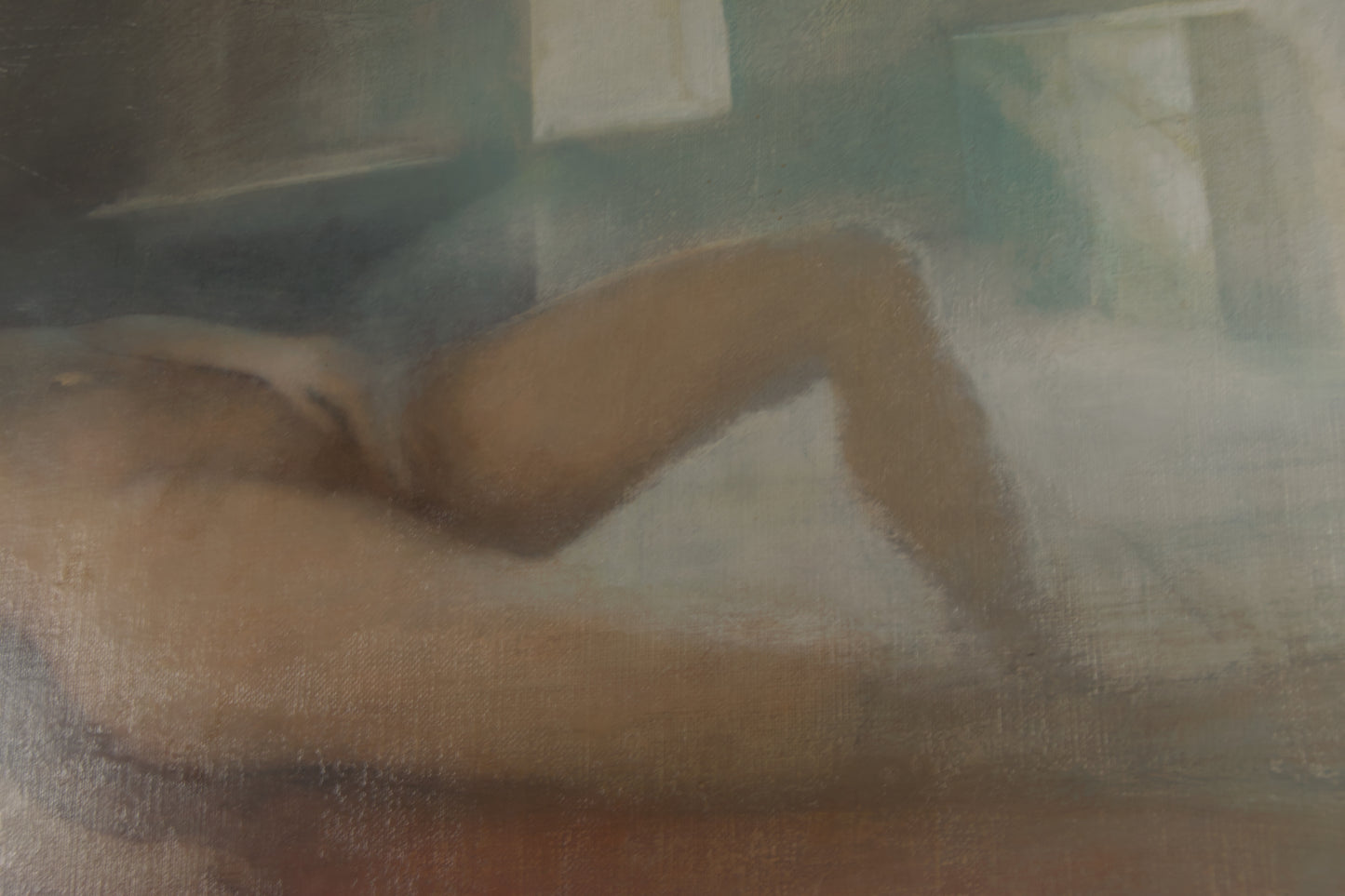 GLAUCO CAPOZZOLI | WEIBLICHER AKT IN DER DÄMMERUNG | RIO DE LA PLATA FIGURIERUNG | ÖL AUF LEINWAND