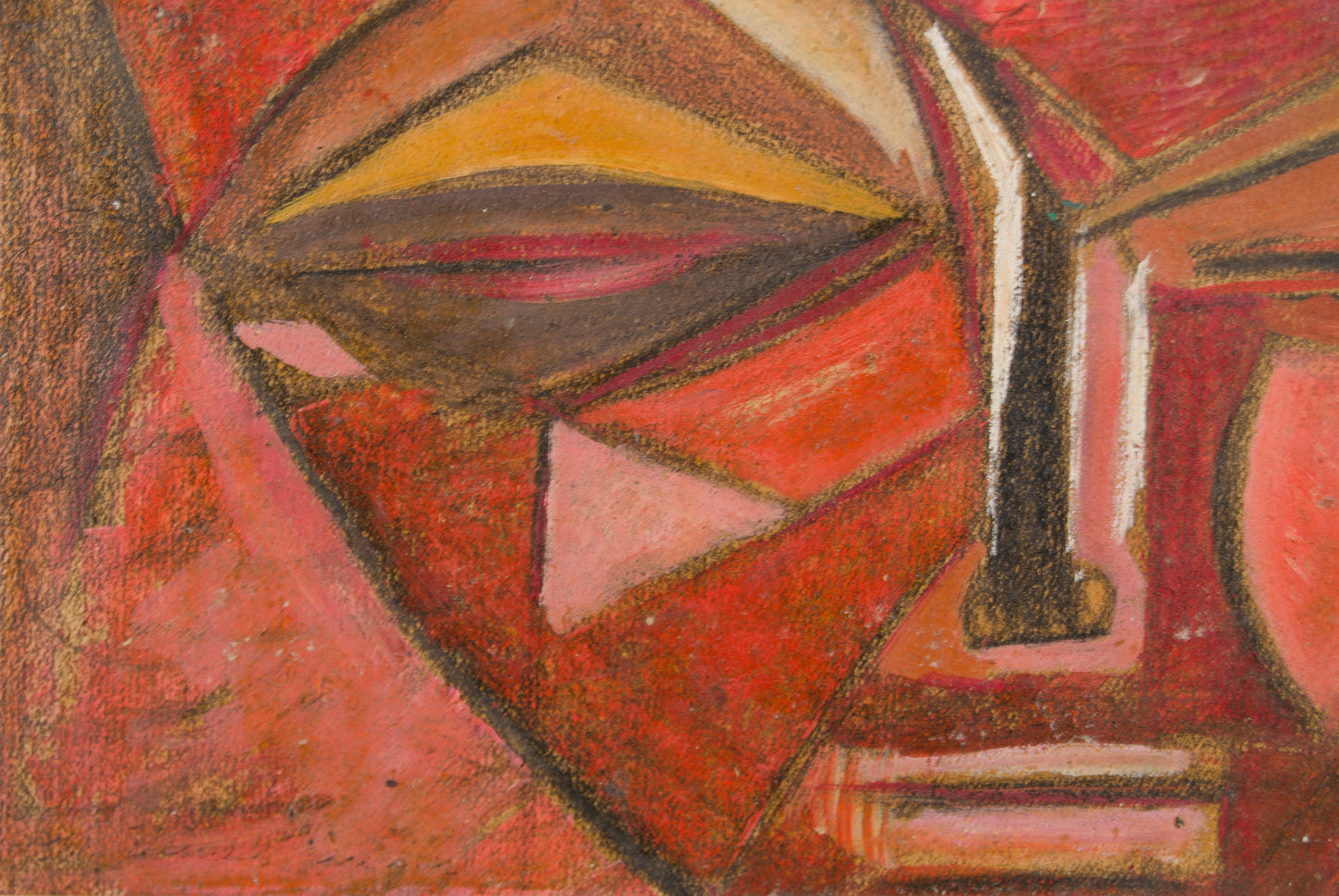 Humberto Jaimes Sánchez | Rostro Cubista, Roma 1954 | Óleo sobre Papel