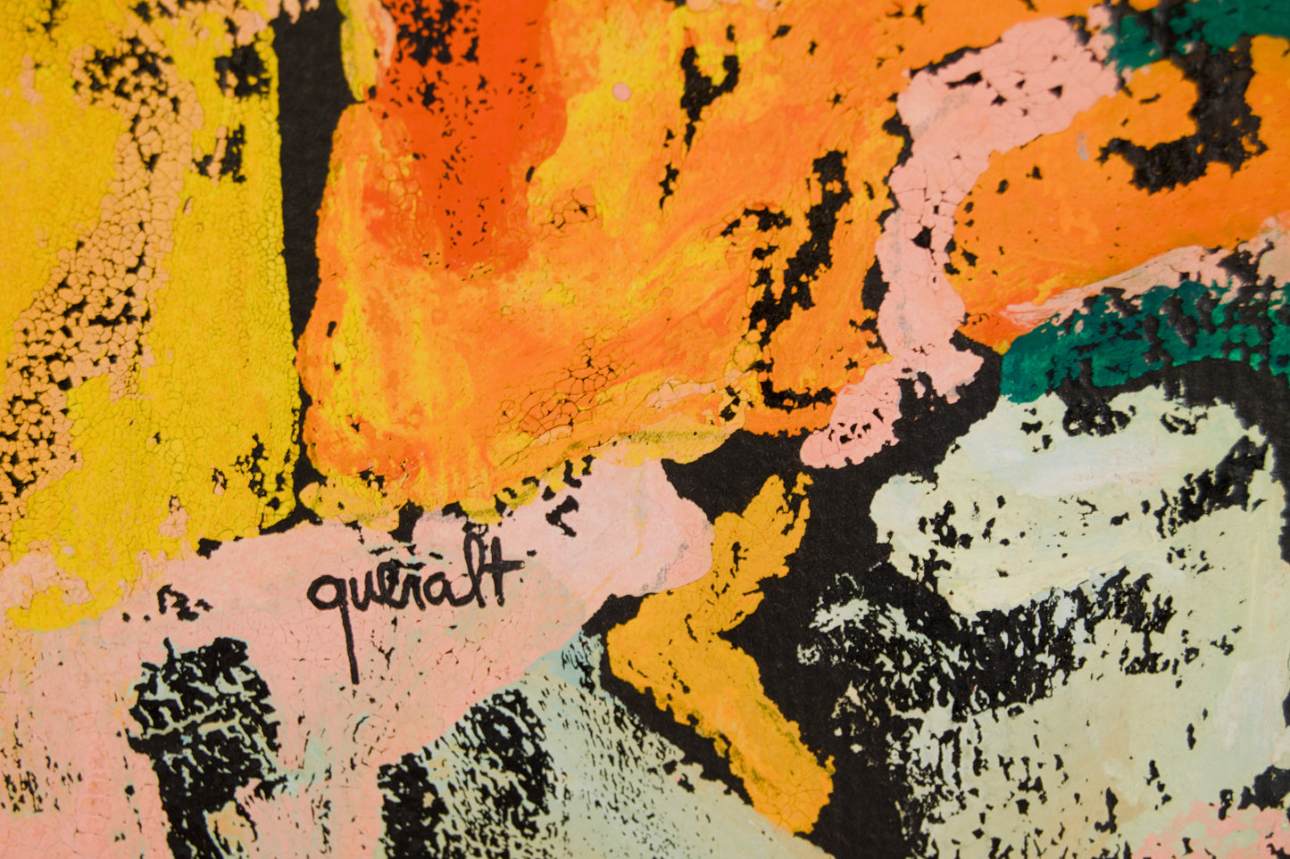 JOAN QUERALT | "LA CHUNGA": EXPRESIONISMO GESTUAL | FAUVISMO CATALÁN | TÉCNICA MIXTA SOBRE CARTULINA