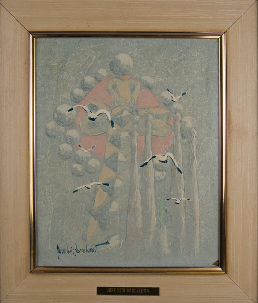 JOSÉ LUIS BARCELONA | SAGRADA FAMILIA IM NEBEL | NACHTSTADTLANDSCHAFT | ÖL AUF PANEL