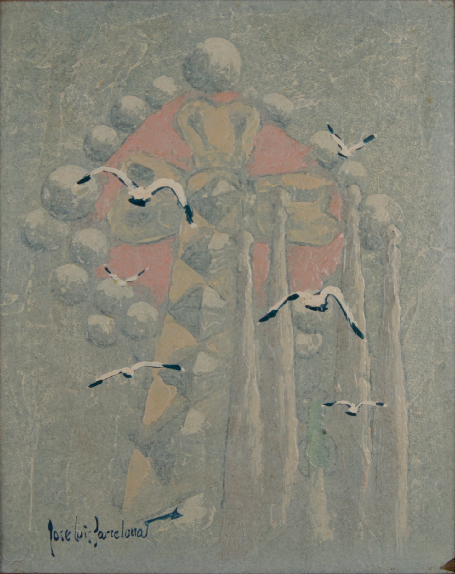 JOSÉ LUIS BARCELONA | SAGRADA FAMILIA IM NEBEL | NACHTSTADTLANDSCHAFT | ÖL AUF PANEL