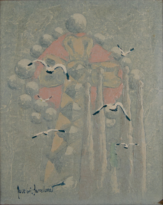 JOSÉ LUIS BARCELONA | SAGRADA FAMILIA IM NEBEL | NACHTSTADTLANDSCHAFT | ÖL AUF PANEL