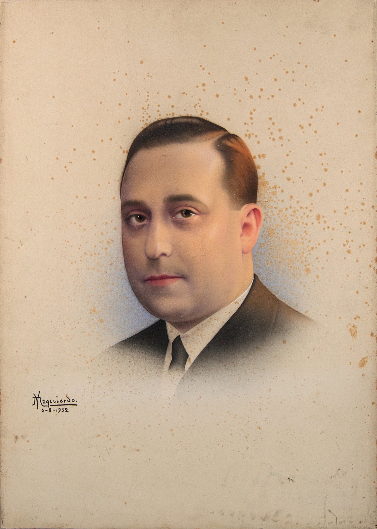 Ramón José Izquierdo | Retrato de Caballero (Años 30) | Acuarela sobre Lienzo | 1932