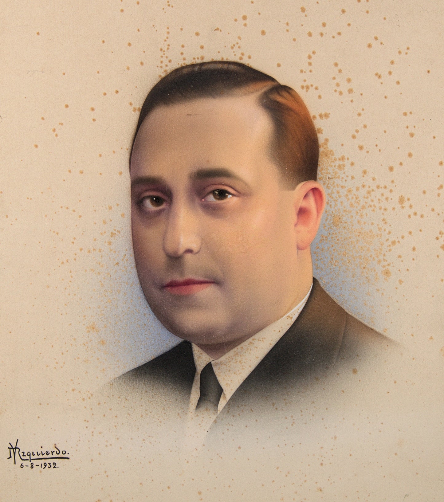 Ramón José Izquierdo | Retrato de Caballero (Años 30) | Acuarela sobre Lienzo | 1932