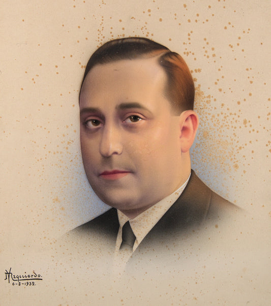 Ramón José Izquierdo | Retrato de Caballero (Años 30) | Acuarela sobre Lienzo | 1932