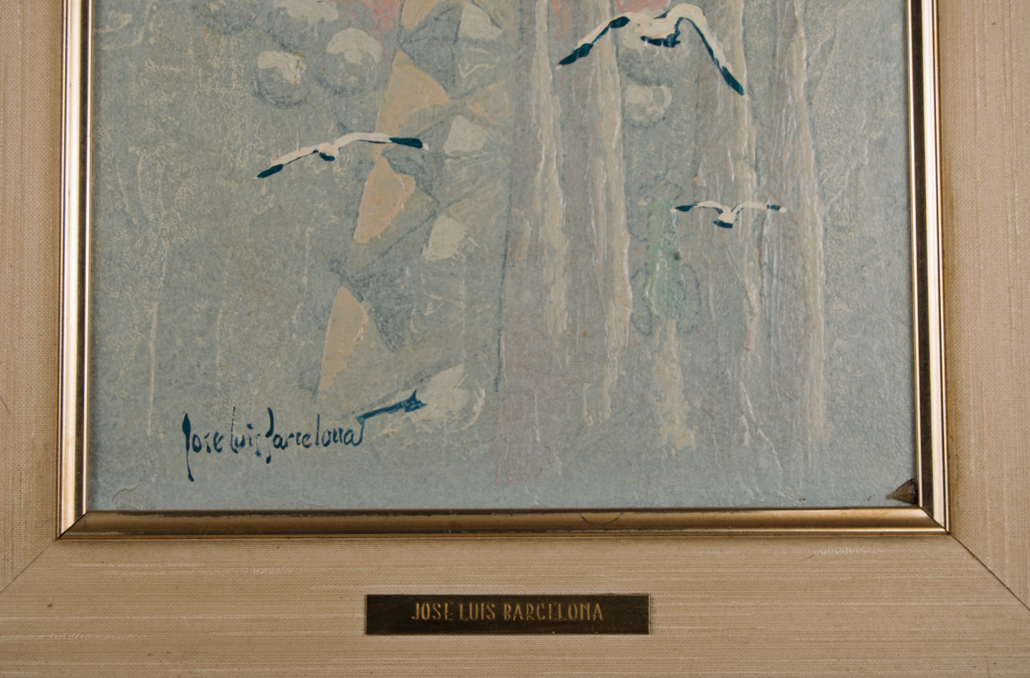 JOSÉ LUIS BARCELONA | SAGRADA FAMILIA IM NEBEL | NACHTSTADTLANDSCHAFT | ÖL AUF PANEL