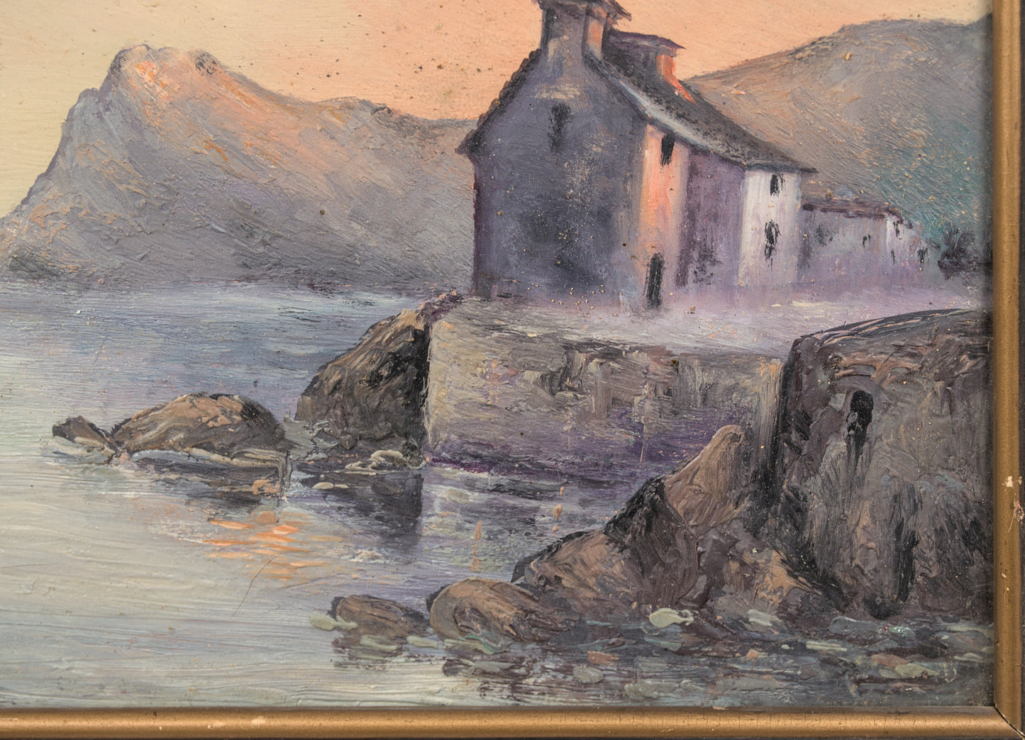 Canals | Paisaje Costero al Crepúsculo | Óleo Escuela Catalana | Finales S. XIX