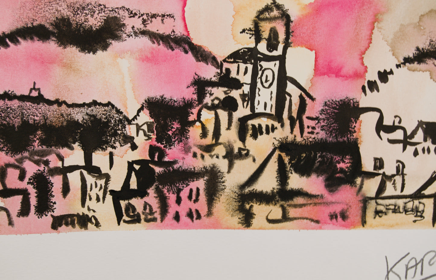 ANTONI CARRERA "KARRIS" | SILUETA URBANA: GESTO EXPRESIONISTA | ACUARELA Y TINTA SOBRE PAPEL
