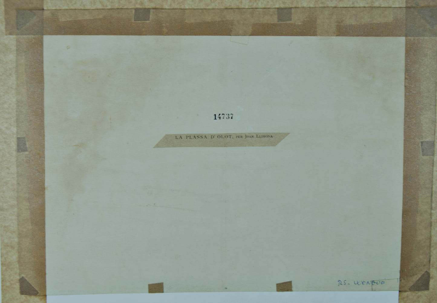Joan Llimona | Plaça d'Olot | Estampa Original Pintada a Mano