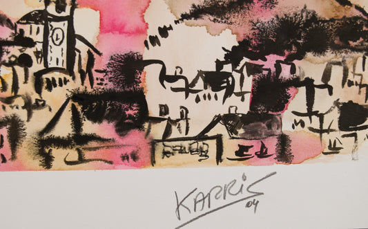 ANTONI CARRERA "KARRIS" | SILUETA URBANA: GESTO EXPRESIONISTA | ACUARELA Y TINTA SOBRE PAPEL