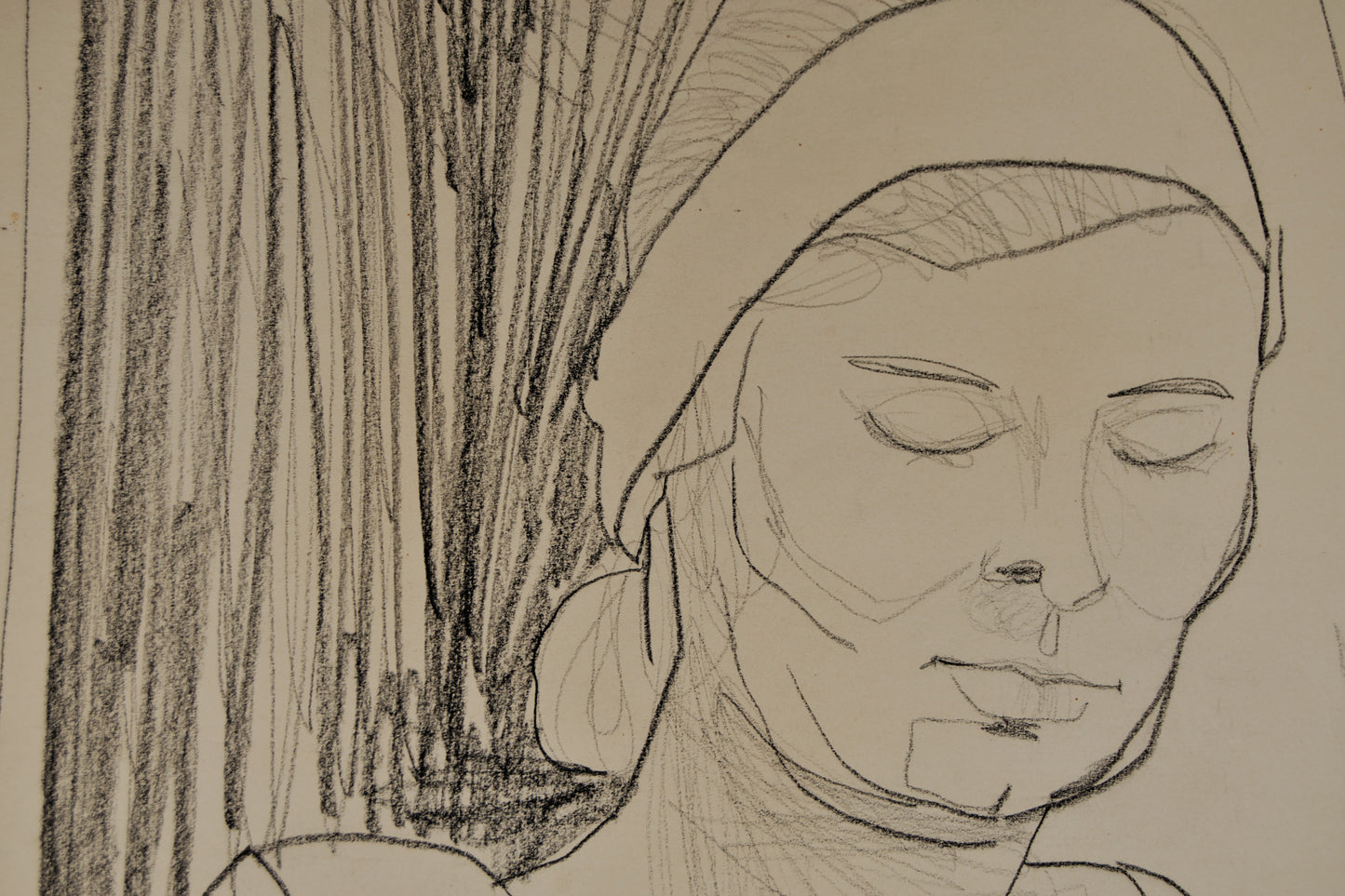 Joan Granados Llimona | Mujer en Calma (Estudio del Natural) | Dibujo Original a Lápiz