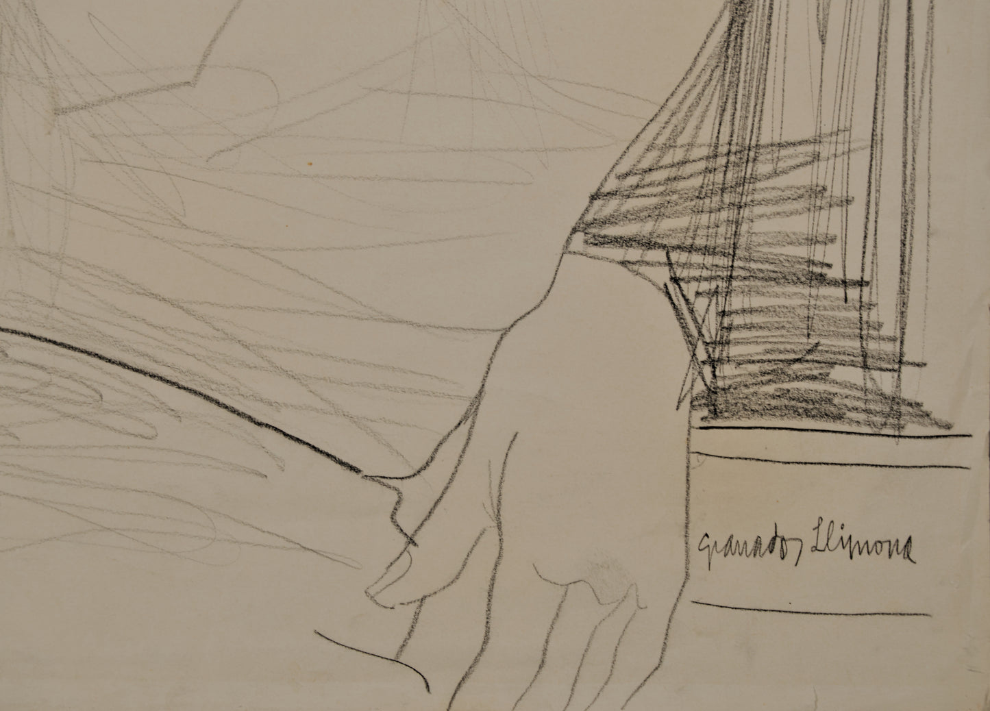 Joan Granados Llimona | Mujer en Calma (Estudio del Natural) | Dibujo Original a Lápiz