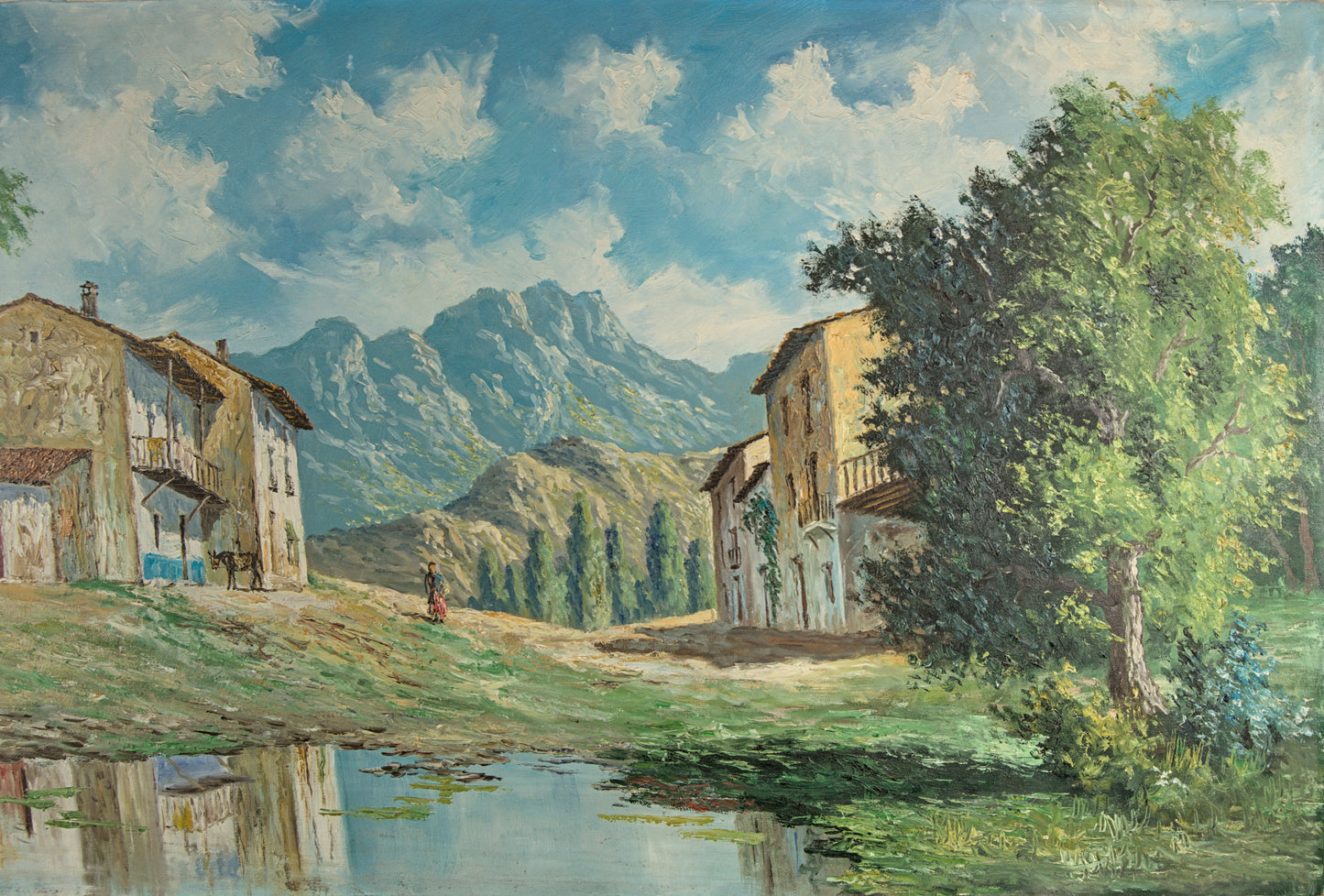 Àngel Planells | "Poble Muntanya" (Paisaje Rural) | Círculo Dalí | Óleo sobre Lienzo