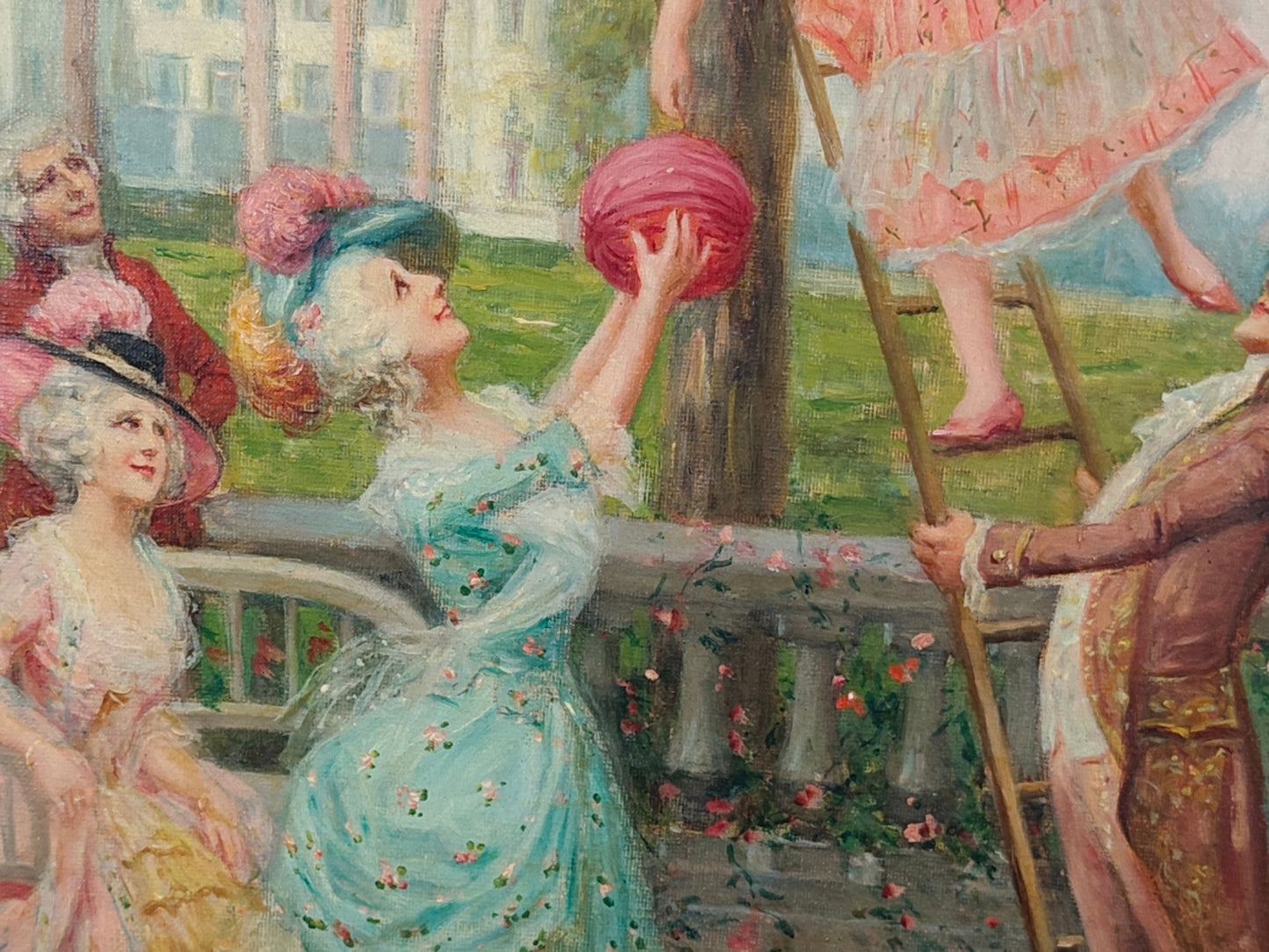 Mariano Alonso Pérez | Fiesta Galante | Óleo sobre lienzo | Pintura de Casacones S. XIX