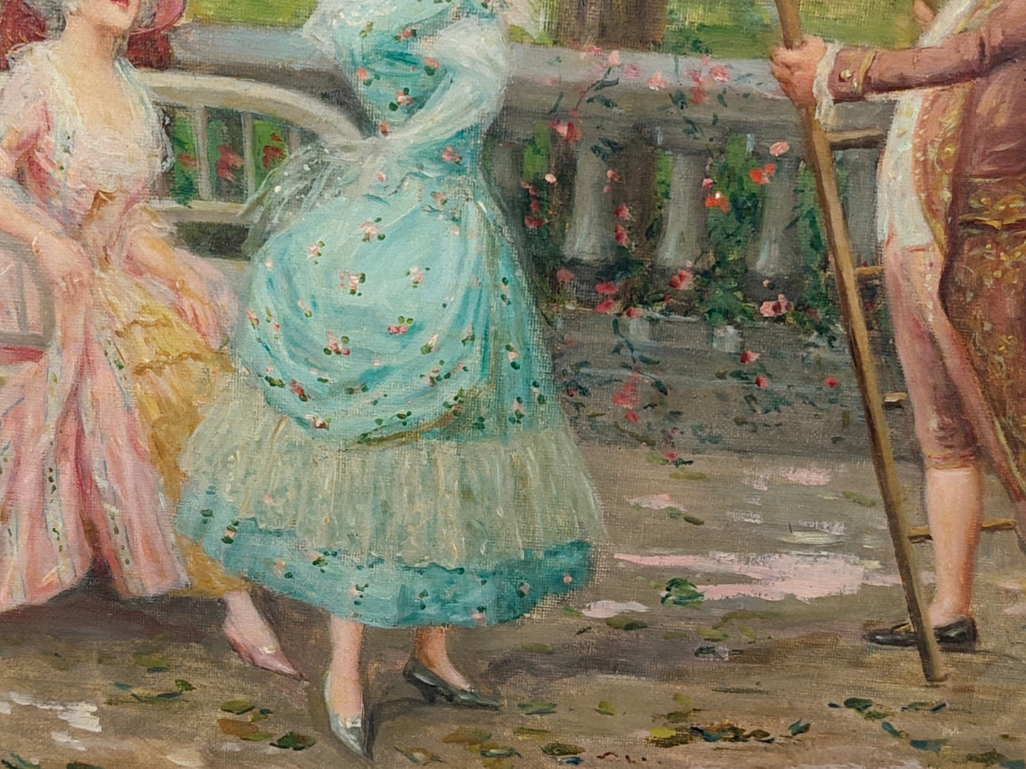 Mariano Alonso Pérez | Fiesta Galante | Óleo sobre lienzo | Pintura de Casacones S. XIX