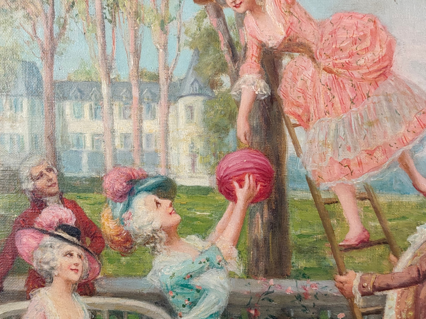 Mariano Alonso Pérez | Fiesta Galante | Óleo sobre lienzo | Pintura de Casacones S. XIX