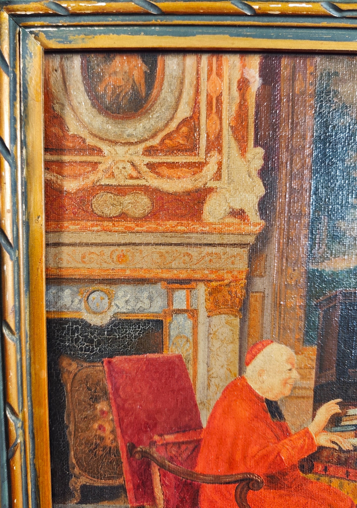 Frans Geerts | El Cardenal en su Estudio | Óleo sobre lienzo | Costumbrismo Anecdótico Belga