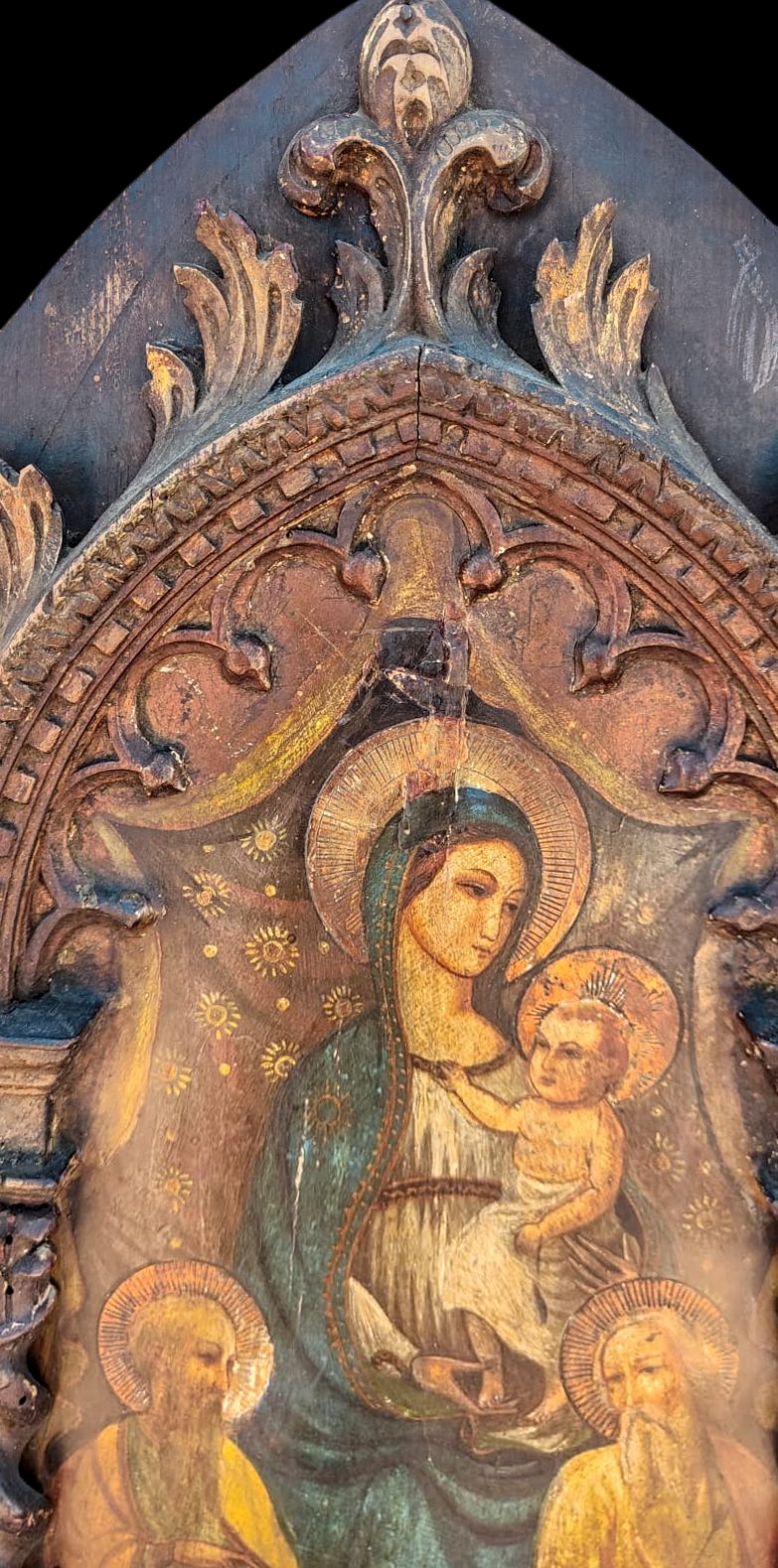 Escuela Europea | The Ave Maria Relic: Madonna con el Niño y Santos | Óleo y Retablo de Alta Antigüedad