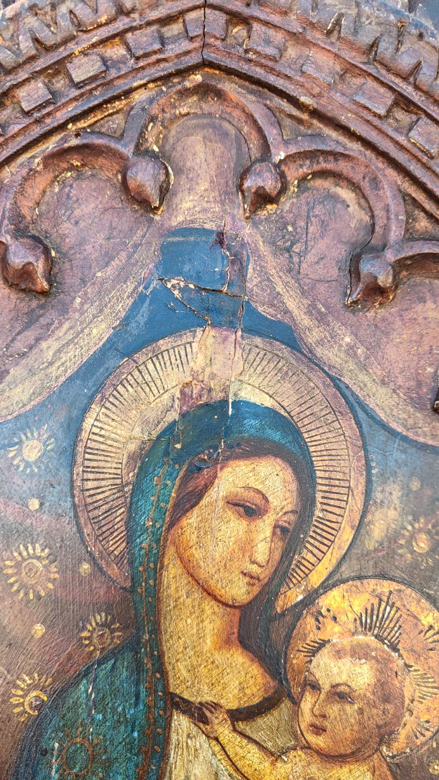 Escuela Europea | The Ave Maria Relic: Madonna con el Niño y Santos | Óleo y Retablo de Alta Antigüedad